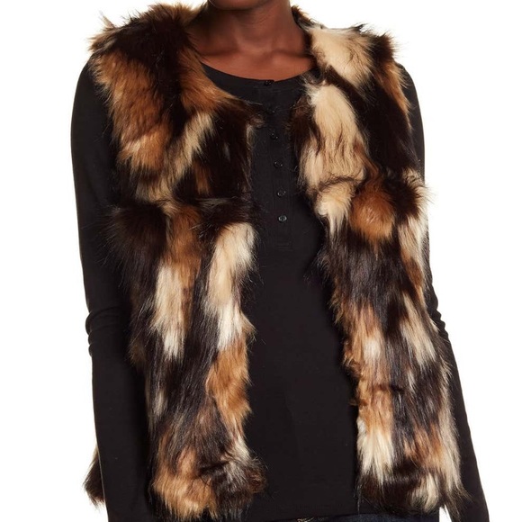 NWOT Faux Fur Reversible Vest by Vintage Havana Sm - Picture 1 of 5